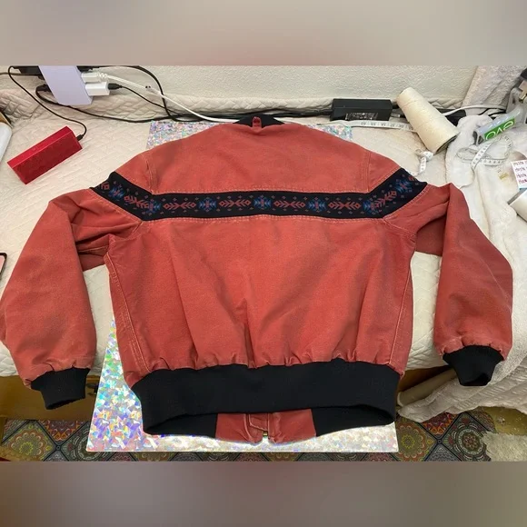 Rare VTG 90s Carhartt Santa Fe JR0456 Southwest Aztec Navajo ‘Clay’ Jacket XL - Picture 8 of 16